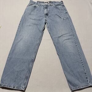 Levi's 550 Jeans Mens Blue Denim Distressed Classic Relaxed Fit Straight - 38x32